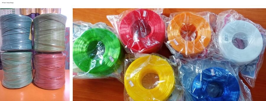 PP plastic sutli rolls in multiple colours supplied by Bherav Packs